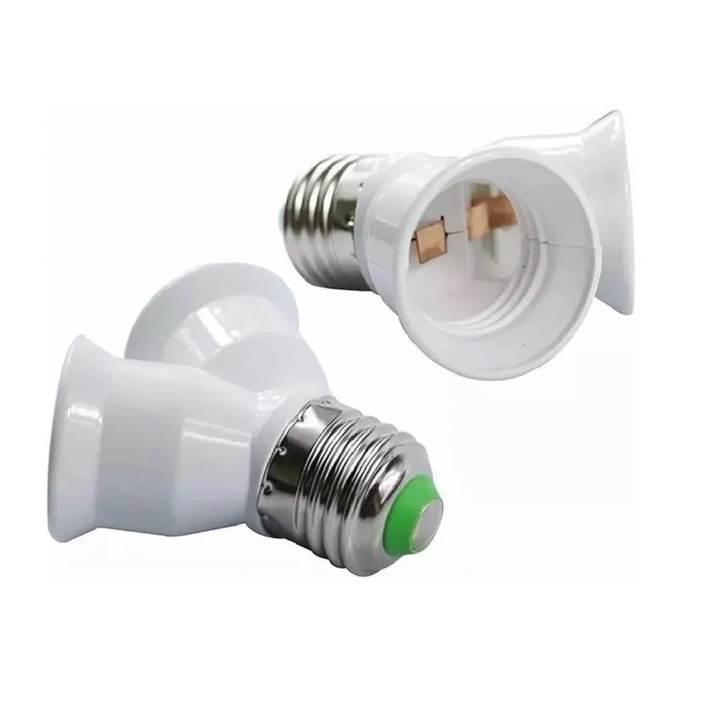 Kit 2 Bocal Soquete Adaptador Tipo Y Duplo Duas Lampadas em Único BocalE27 em Oferta na Shopee