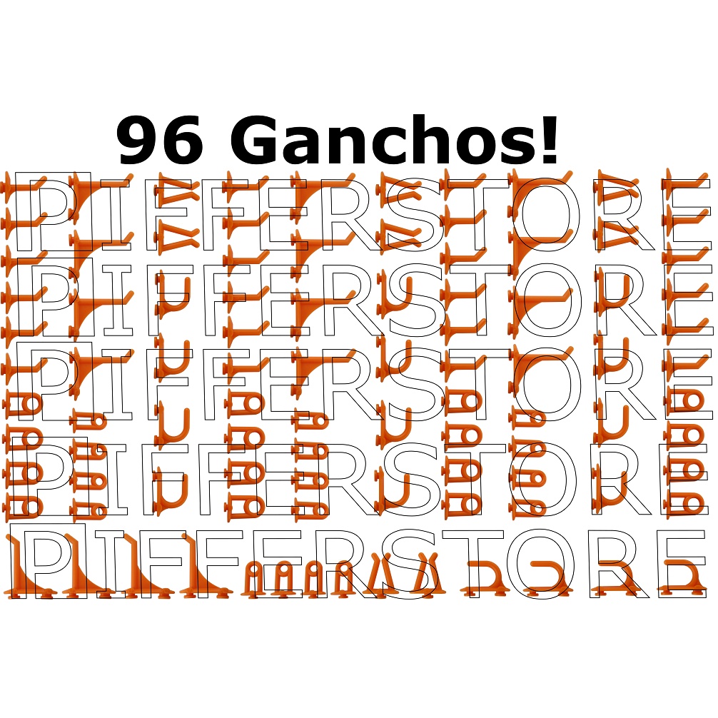 96 Ganchos Laranja Para Painel De Ferramentas