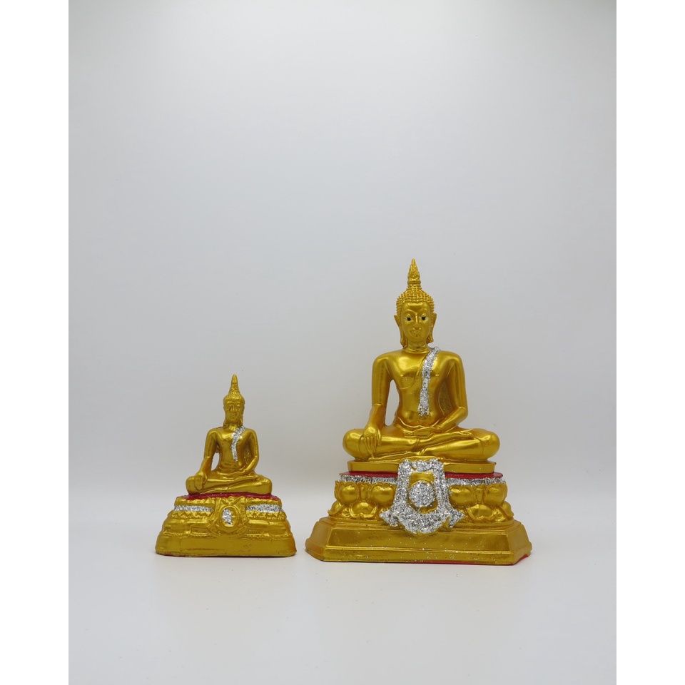 รูปสินค้า พระพุทธรูปปางสะดุ้งมาร ขนาด 3-5 นิ้ว เนื้อเรซิ่น สีทอง
