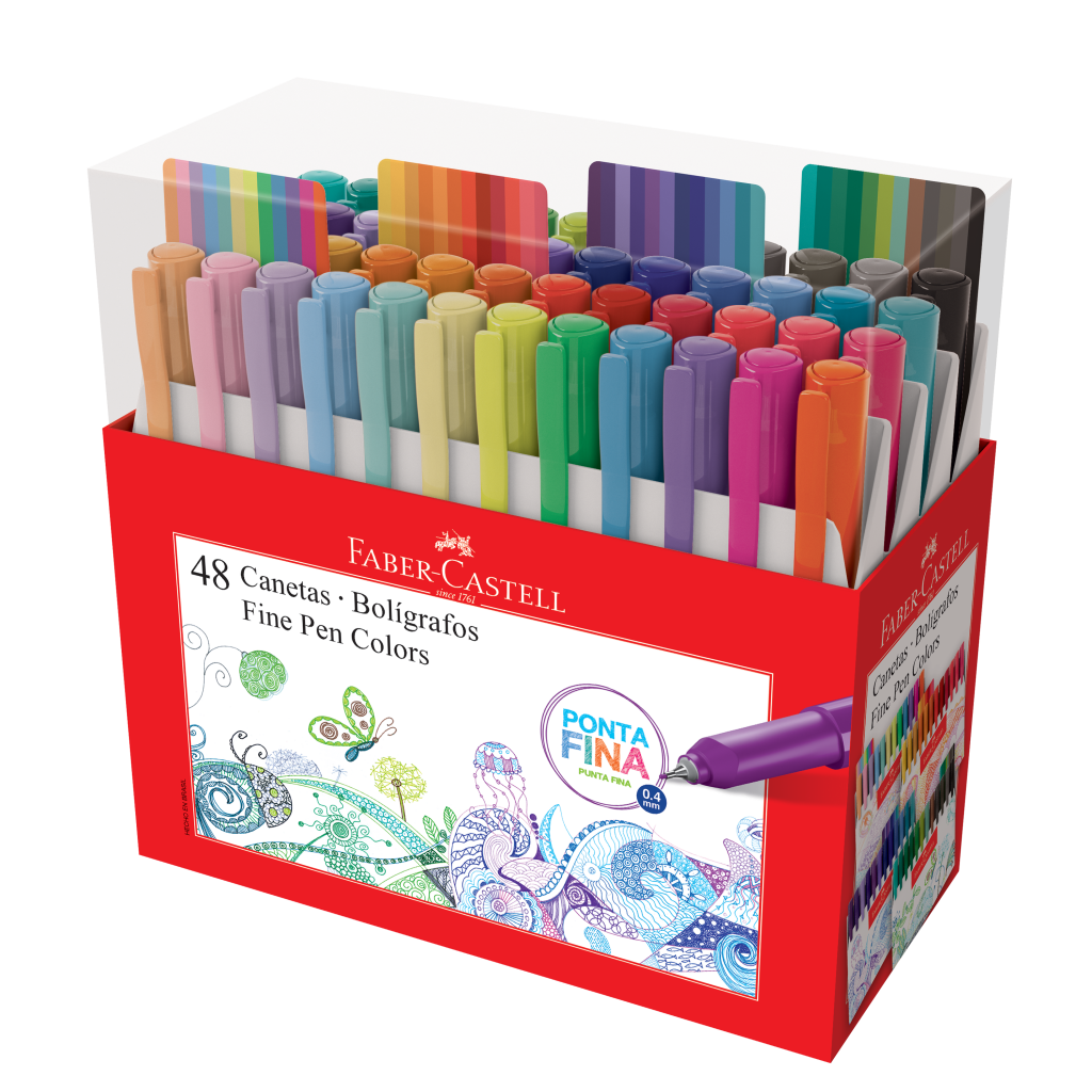 Caneta Hidrográfica Fine Pen 0 4mm 48 Cores Faber Castell: Onde Comprar | BuscaProdutos