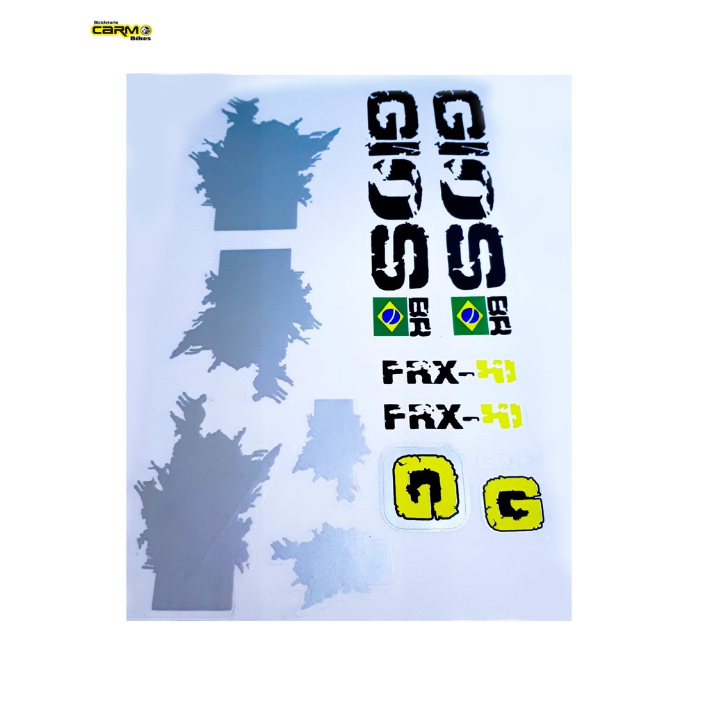 Adesivo Quadro Bicicleta Gios Frx - br Cartela Completa