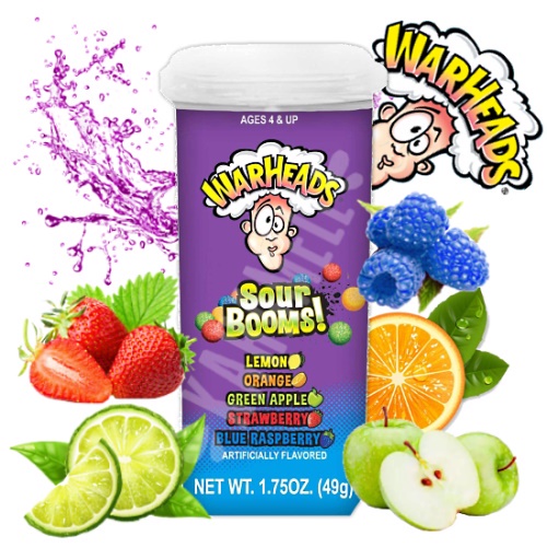 Warheads Sour Booms - Sabores Sortidos - Importado Estados Unidos