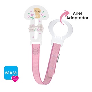 Prendedor de Chupeta MAM Anel Silicone Adaptador Bico Infantil Bebê Meninas Meninos