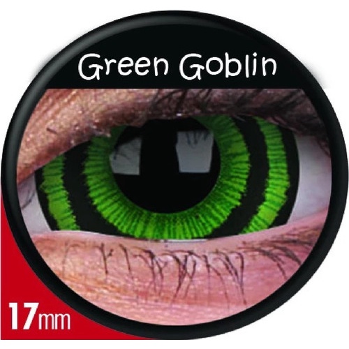 Lente Contato Mini Sclera 17mm Green Goblin Pronta Entrega