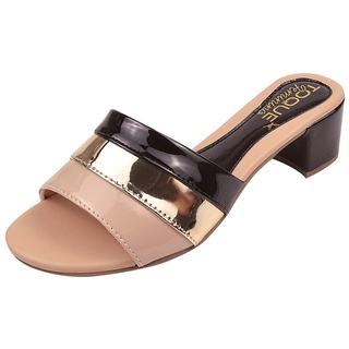 Tamancos Femininos Colorido Saltinho Salto Baixo 4,5cm
