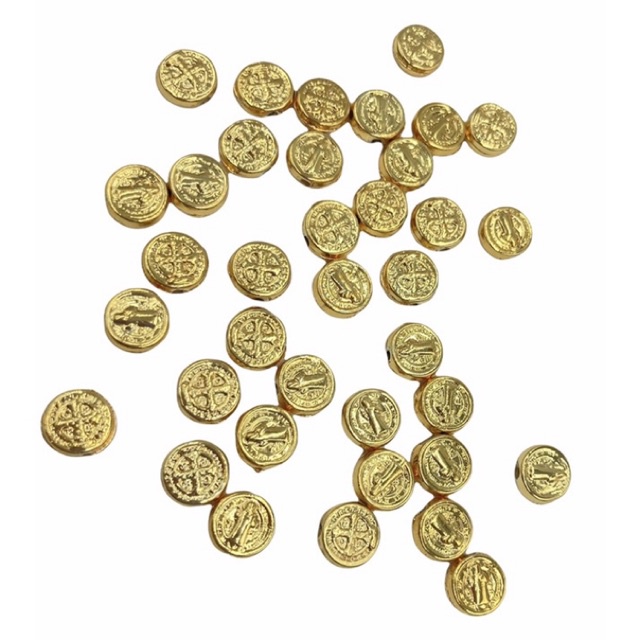 50 passante Redondo de São Bento Metal p/ Terços e Pulseiras 9mm em Oferta na Shopee