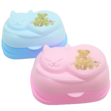 Saboneteira Infantil Gatinhos Decorada - Rosa ou Azul
