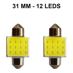 Par Lampada Torpedo 31mm 12 Leds Luz Branca Teto Placa