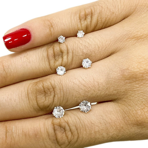 Brinco Trio Ponto de Luz banhado a Prata 925