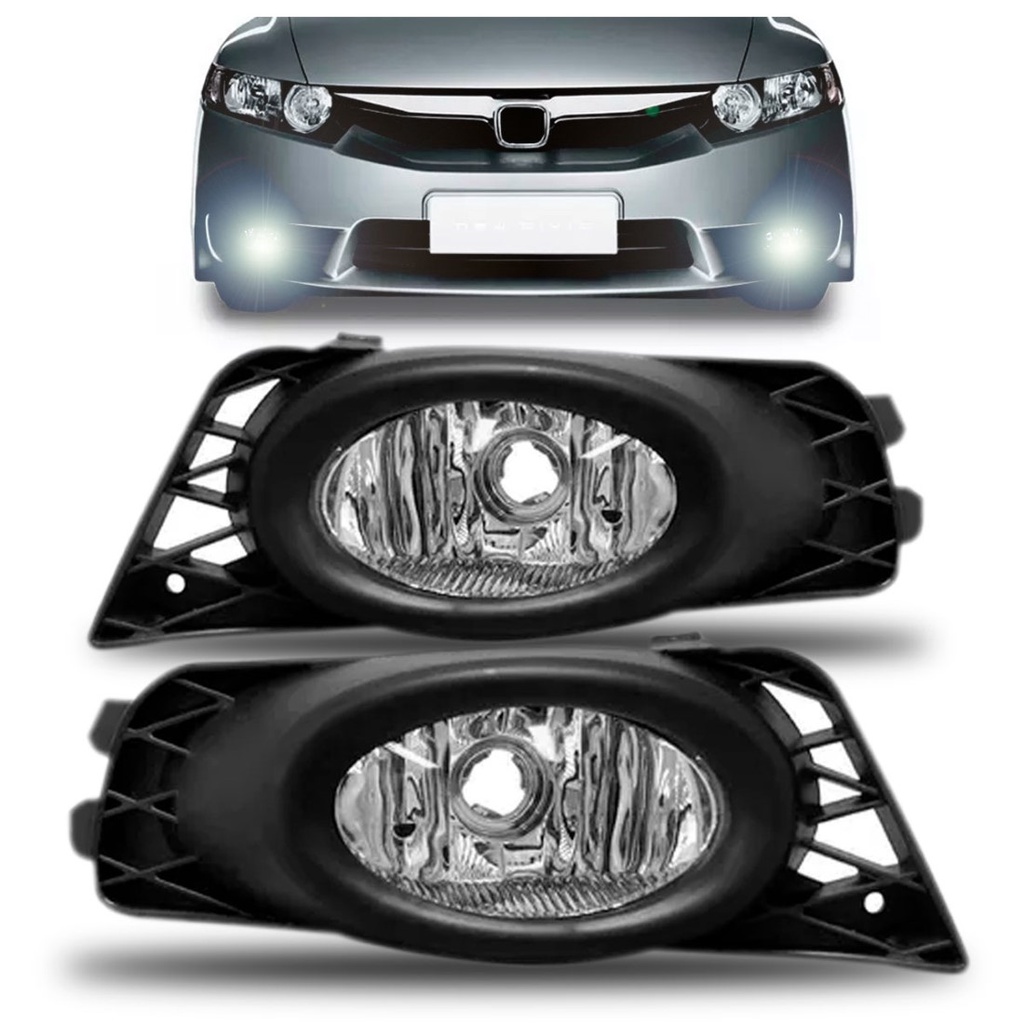 Farol Milha Auxiliar Civic 2009 2010 2011 Com Moldura em Oferta na Shopee