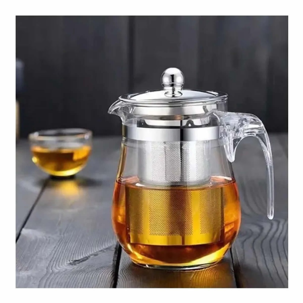 Chaleira Chá Vidro Infusor 600ml Bule Chá Promoção