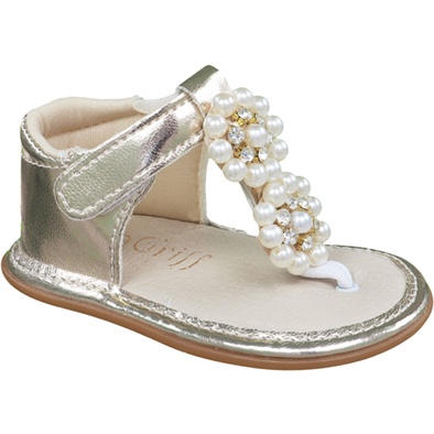 Sandália dedinho menina bebê bordado pérolas em Oferta na Shopee