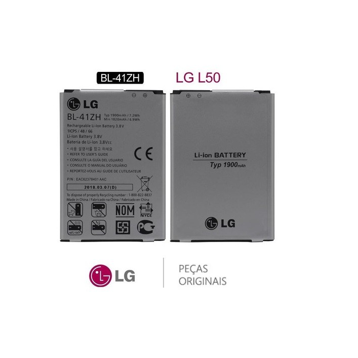 Bateria compatível LG L50 D225 D227 / D295 G2 lite / H222 Joy H326 Leon H342 Bl-41zh ANATeL