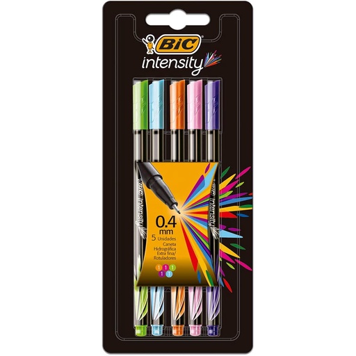 CANETA INTENSITY BIC 0.4MM C/5 CORES
