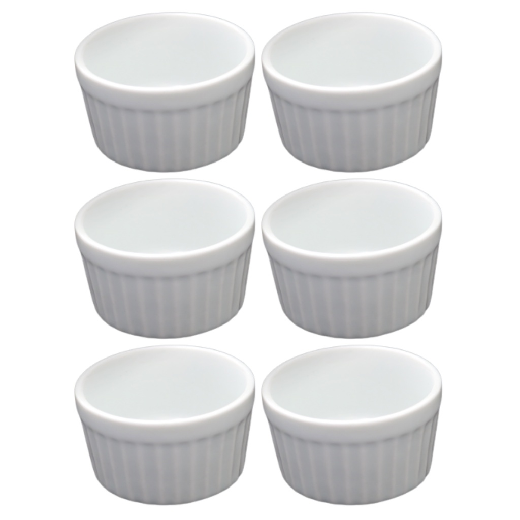 Ramekin de Porcelana Pote Bowl Finger Food Canelado 90 ml Ramequim