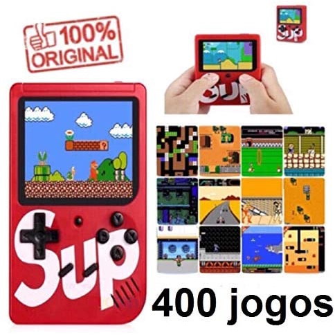 Mini Vídeo Game Portátil Sup C/ 400 jogos + 1 Controle para 2 jogadores Console Nintendo