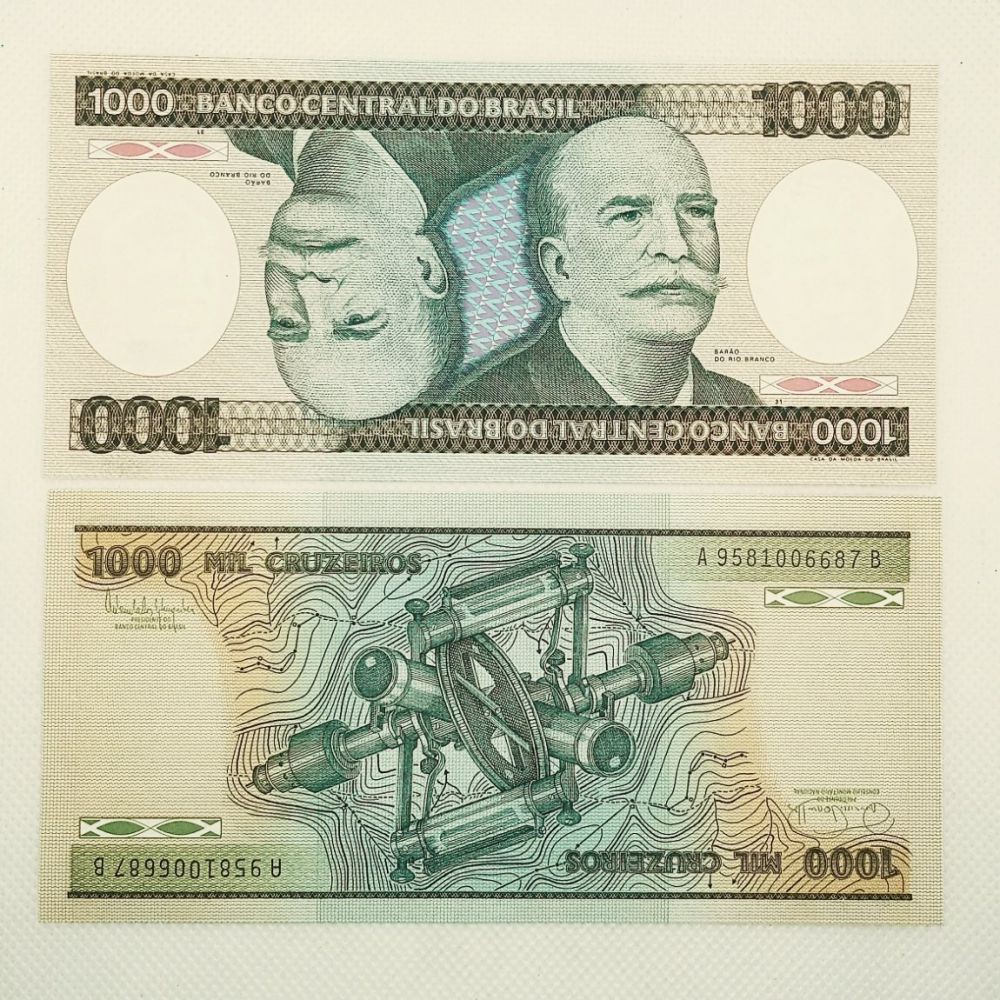 Cédula 1000 Cruzeiros 1985 Barão do Rio Branco