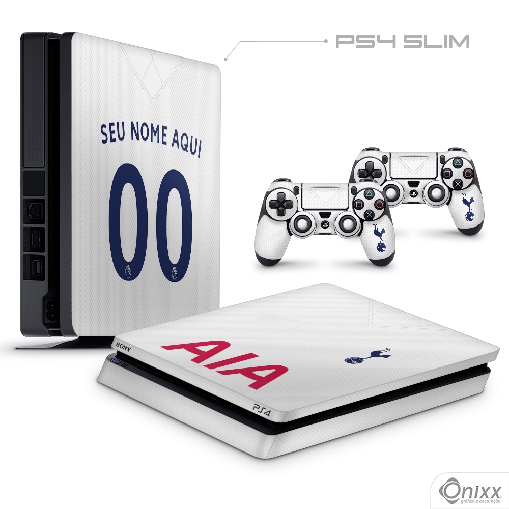 Skin PS4 SLIM Adesiva Tottenham (Personalizável e Nome e Número)