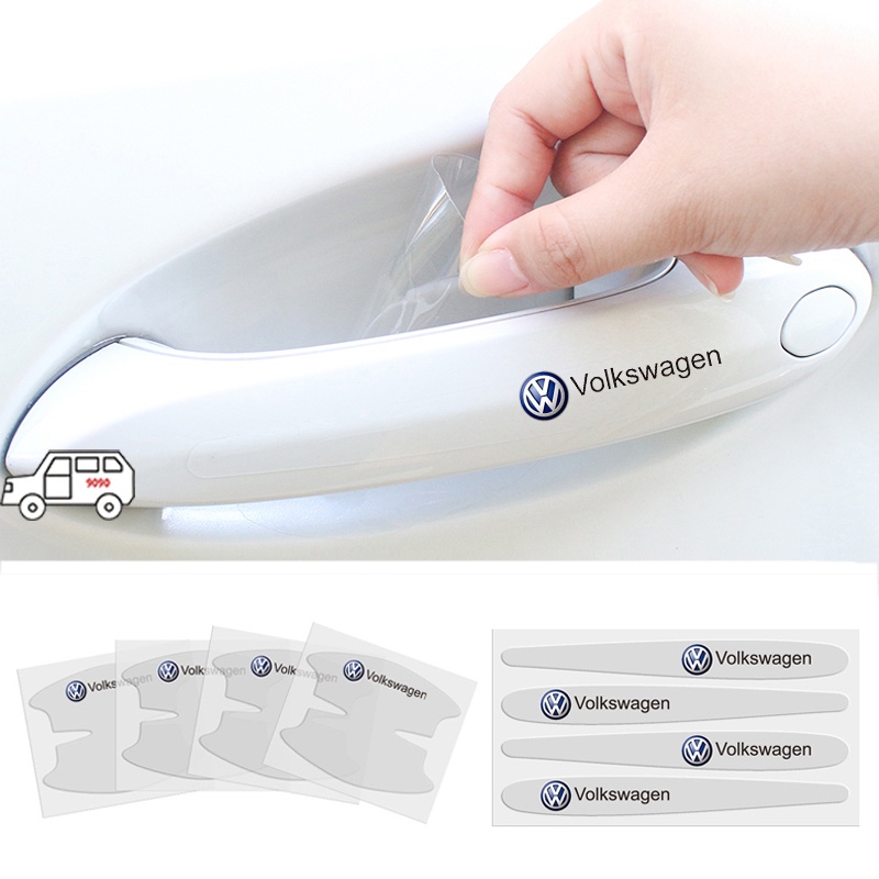 8Pcs Para Volkswagen Transparente Adesivos Maçaneta Da Porta Do Carro Proteger o Punho Do Carro Anti Protetor De Arranhões Para Volkswagen Golf Mk4 Mk7 MK3 jetta mk6 Up Passat b5 b6 b7 Tiguan Polo 9n 9n3 gol g5 g4 g3 g6 Nivus Fox new Beetle Virtus