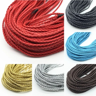 3 metros Cordão de Couro Trançado 3mm em Oferta na Shopee
