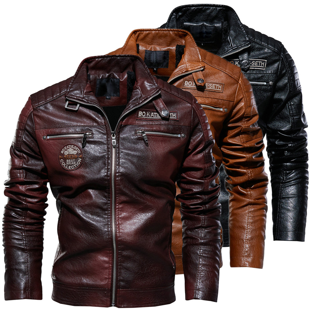 2022 Jaqueta De Couro Para Homens Nova Moda Casual Plus Cashmere Motocicletas