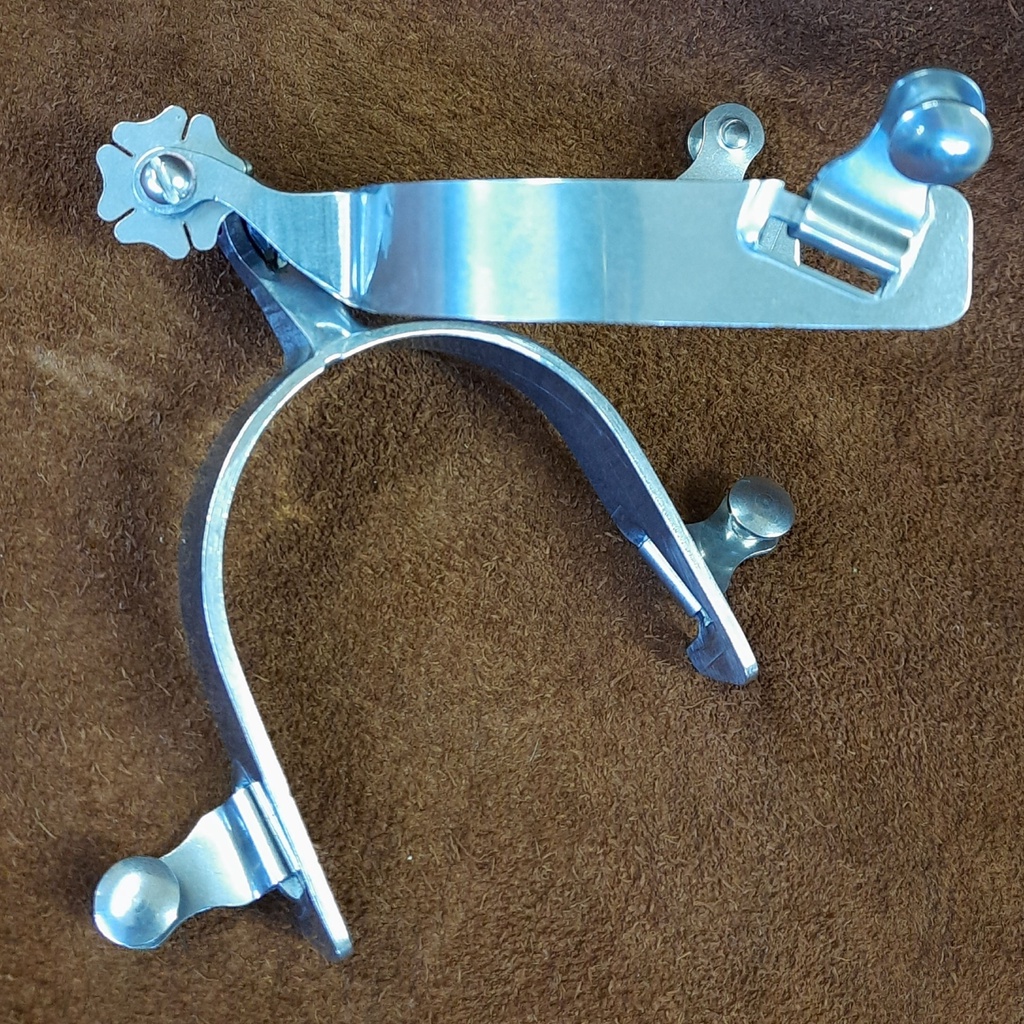 Espora inox leve para três tambores, team roping , laço comprido , espora com acabamento muito lindo