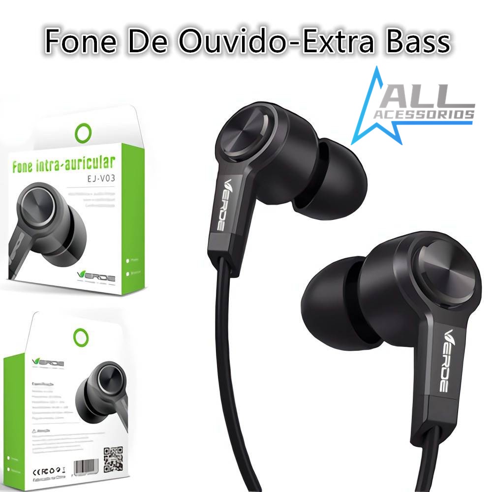 Fone Da Verde Fone De Ouvido Com Fio/Microfone Extra Bass Alta Resolucao Headsets em Oferta na Shopee
