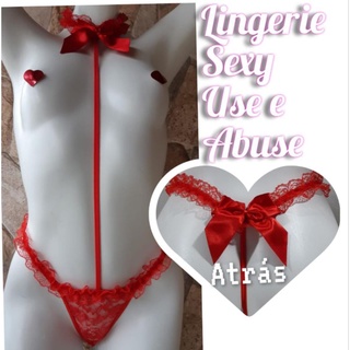 lingerie Sexy Use e Abuse renda com laçarote
