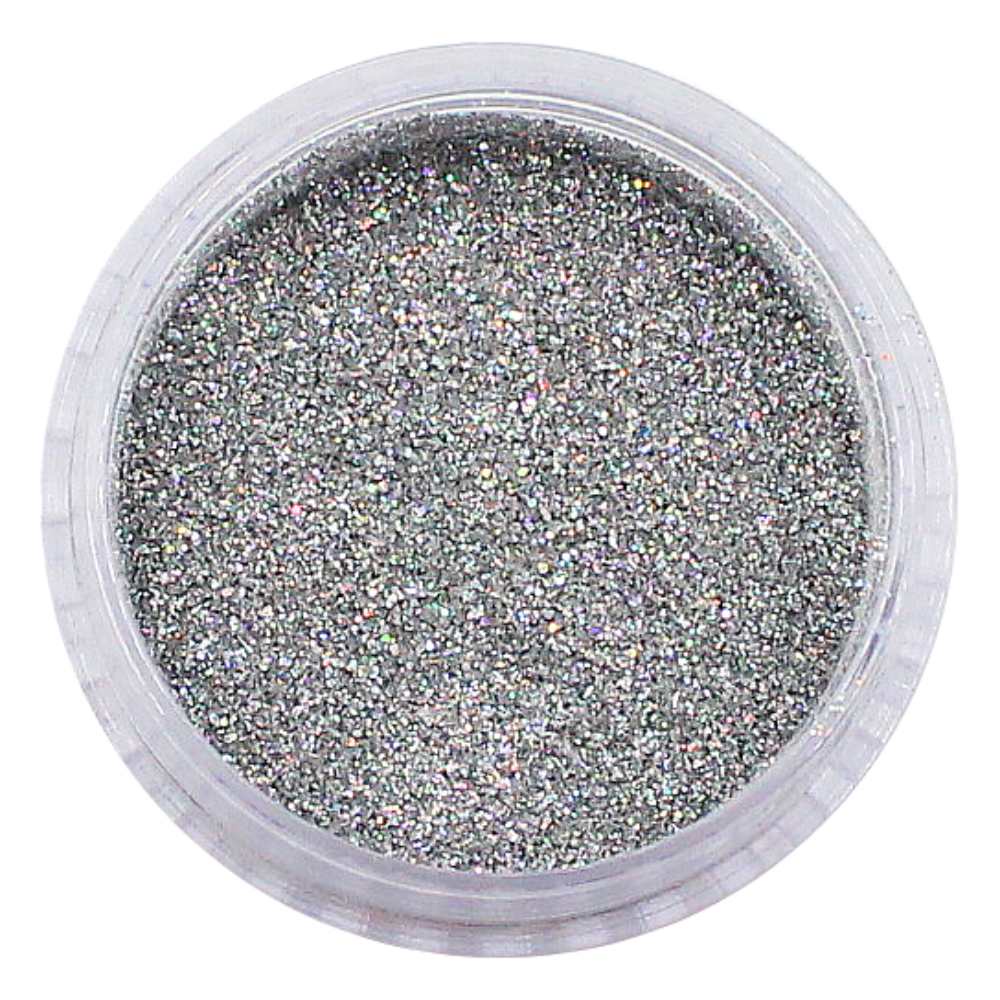 Glitter mega fino prateado holográfico 11h para decoração das unhas