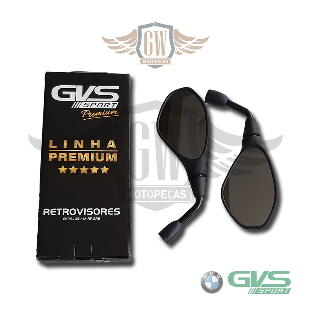 Retrovisor Gvs Bmw F800 Haste Curta Honda Lente Convexa Fumê em Oferta na Shopee