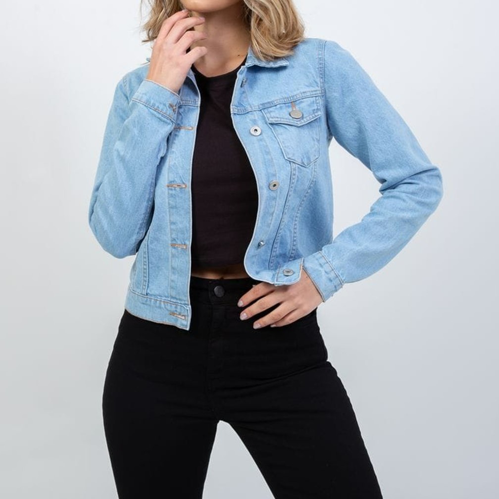 Jaqueta Jeans Média Azul Lady Rock