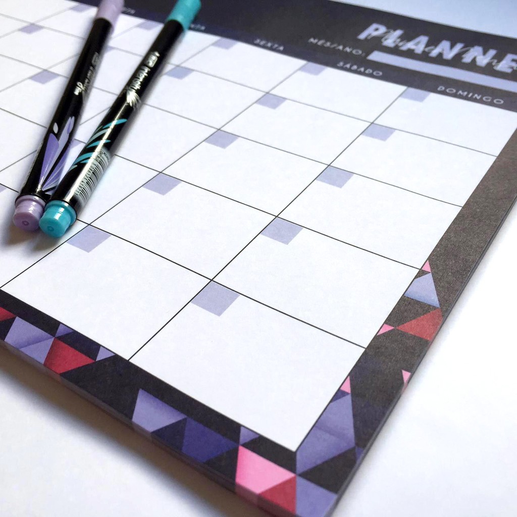 Planner Mensal - 25 Folhas - 90 g/cm² - Modelo Navy