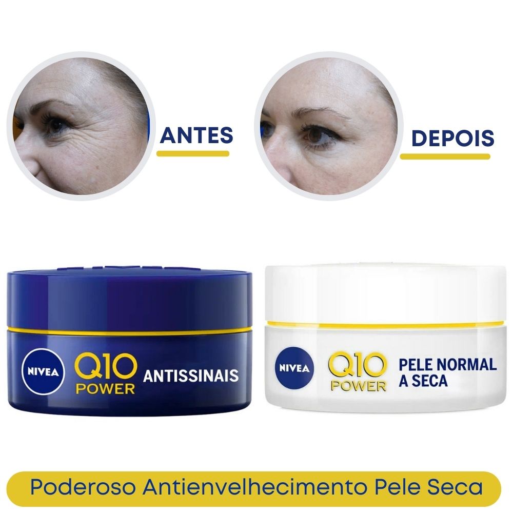 Kit Creme Facial Power Q10 Nivea Anti Rugas Antiidade Dia e Noite Com ...