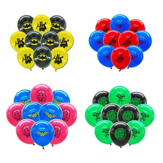 10 Pçs/Lote Superhero Balão Spiderman Batman Hulk Mulher Maravilha 12 Polegada De Látex