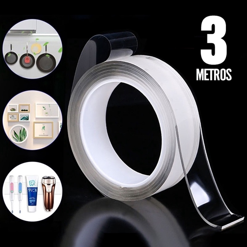 Fita Mágica Adesiva Dupla Face Nano Transparente Gel Silicone