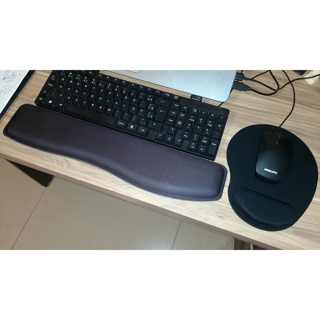 Combo Mouse Pad + Apoio Teclado Ergonomico Anti Derrapante Padrão