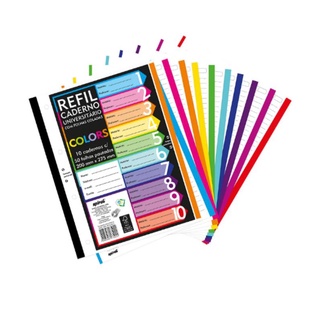Caderno Universitário 500 folhas com 50 folhas coladas refil color 4 furos Spiral em Oferta na Shopee