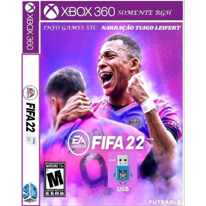 Futebol Fifa 2022 Xbox 360 RGH no Pendrive!!!! - Escorrega o Preço