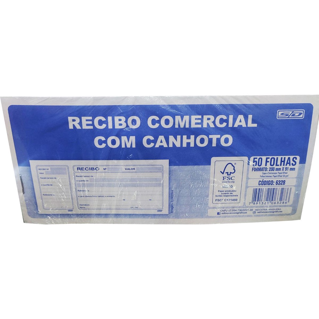 Recibo Comercial Com Canhoto C50 Folhas 200mmx91mm São Domingos Shopee Brasil 4321