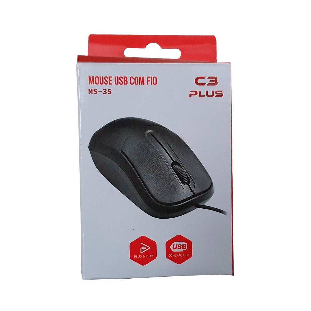 Mouse Usb C3plus Ms 35bk Preto Shopee Brasil