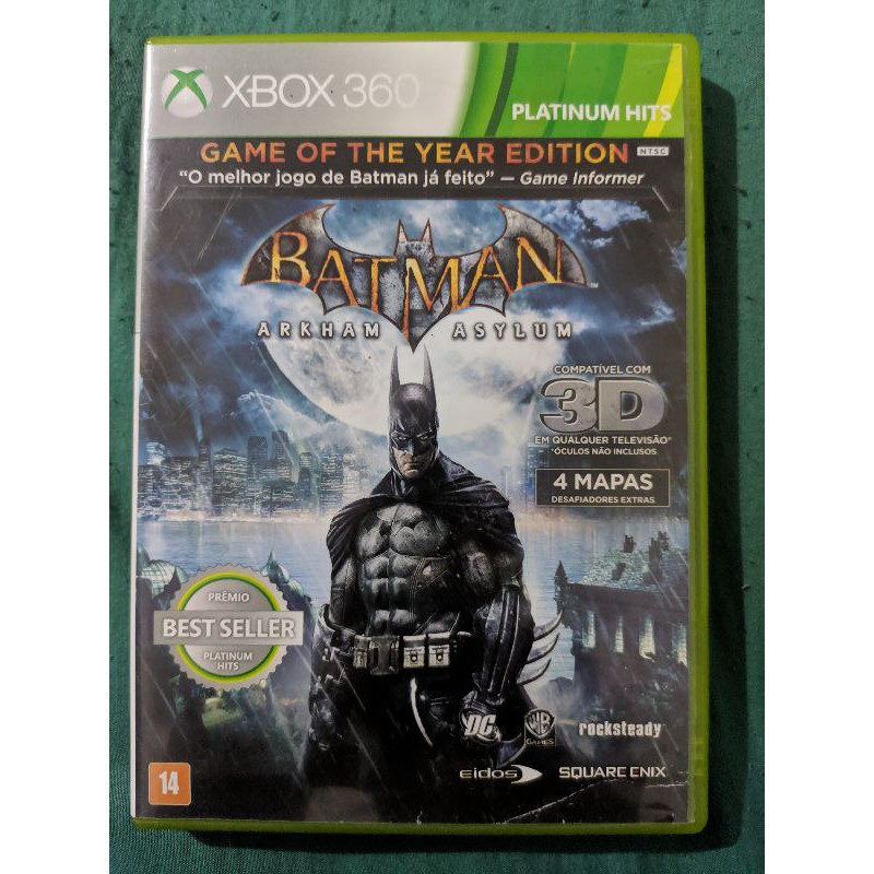 jogo Batman Arkham asylum game of the year Edition xbox 360 ntsc mídia  física ORIGINAL | Shopee Brasil