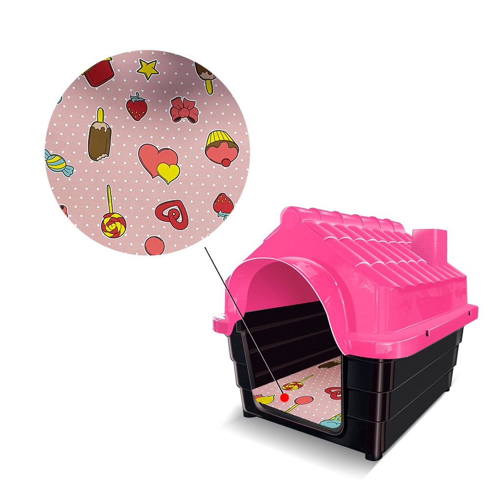 Casa Casinha Cachorro Gato Pets Cão Plástica N3 Com Colchão Porte Pequeno Desmontável Resistente em Oferta na Shopee