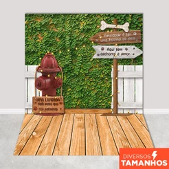 Fundo Fotográfico Pet Shop Cenário Jardim Painel para Foto Sublimado Em Tecido 1,20x1,70m