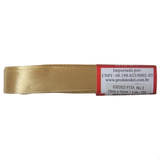 Fita de Cetim N°3 (15mm) Marca Kit 10 Metros Ouro Antigo. em Oferta na Shopee