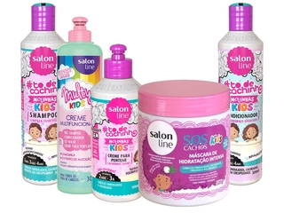 Kit Salon Line Infantil To De Cachos Kids Shampoo Condicionador Creme Pentear E Ativador Mascara Sos Kids 500g Shopee Brasil