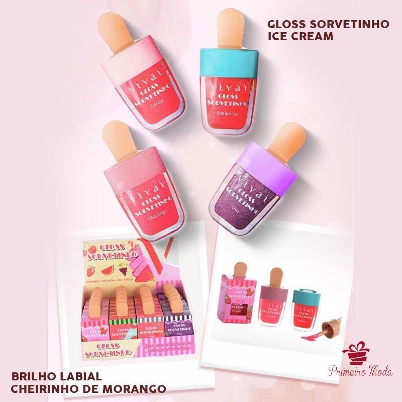 Gloss Sorvetinho - Vivai - Brilho Labial/lip Gloss em Oferta na Shopee