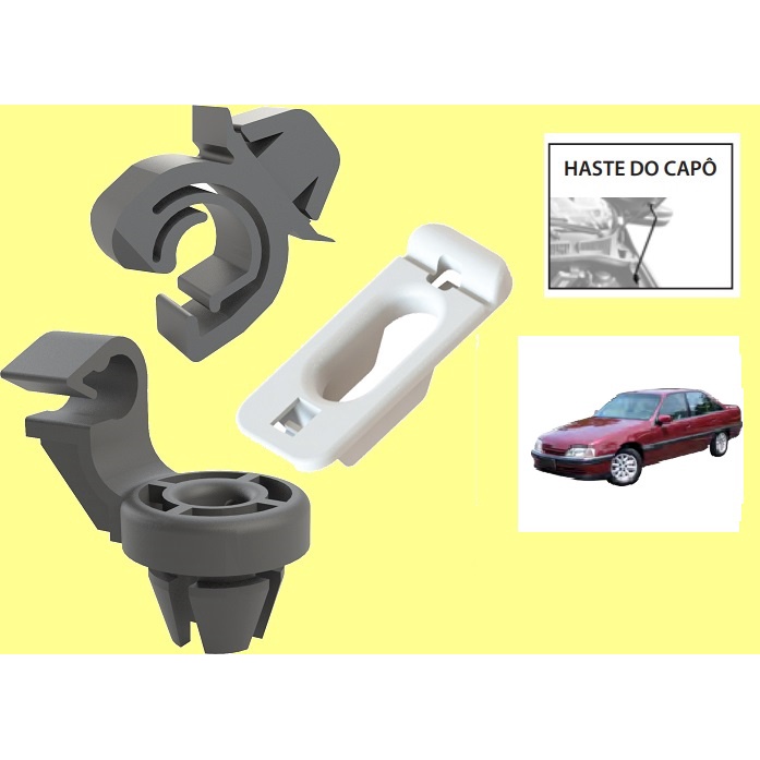 Kit Trava Presilha Sustentação da Vareta do Capô Chevrolet Omega Agile Calibra  Celta Classic K44