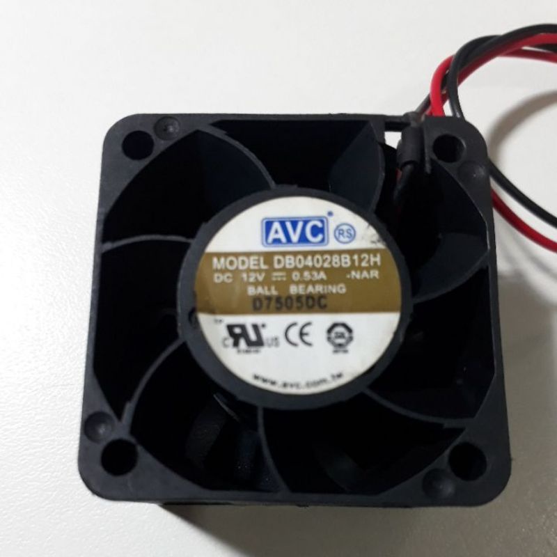 Cooler 40x40x28mm 12v 0.53a Avc Db04028b12h Rolam 2 Fios