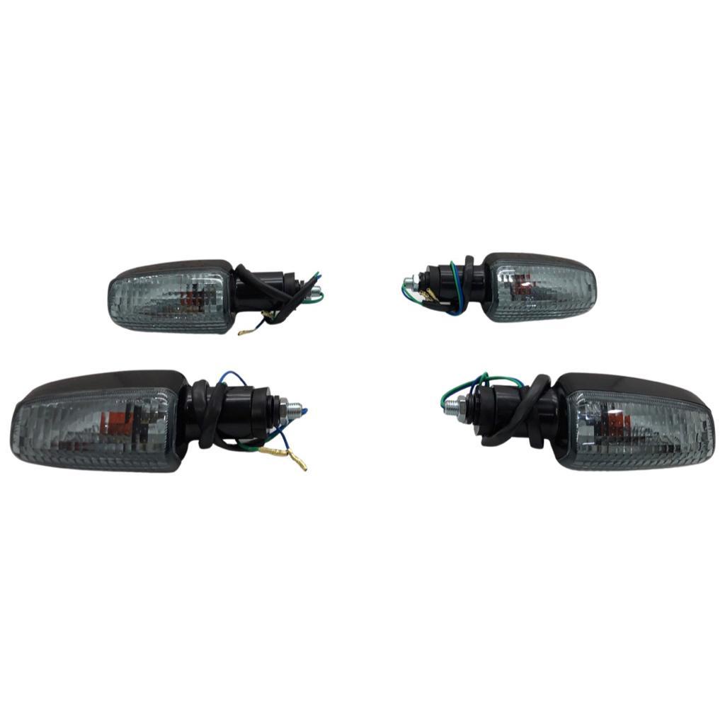 Pisca Seta Cg Titan Fan 125 150 Xre 300 Cbx Twister 250 Completa Com Lâmpada Lente Fume 4 Peças