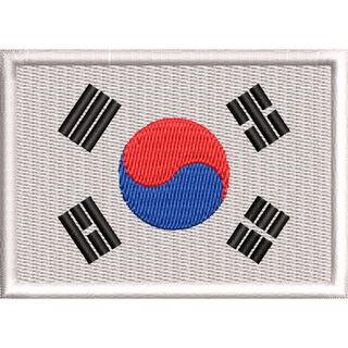 Patch Bordado Termocolante Bandeira Coreia do Sul